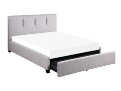 Aitana Gray Queen Platform Bed with Storage Drawer - Ornate Home