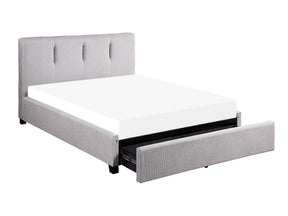 Aitana Gray Queen Platform Bed with Storage Drawer - Ornate Home