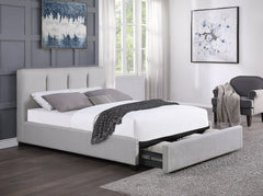Aitana Gray Queen Platform Bed with Storage Drawer - Ornate Home