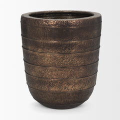 Aivana Antiqued Gold Extra Large Metal Floor Vase