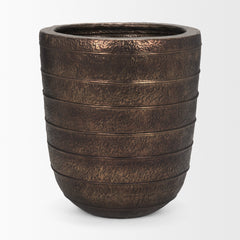 Aivana Antiqued Gold Extra Large Metal Floor Vase