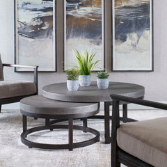 Aiyara Gray Nesting Tables (Set of 2) - Ornate Home