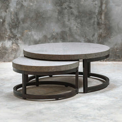 Aiyara Gray Nesting Tables (Set of 2) - Ornate Home