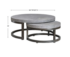 Aiyara Gray Nesting Tables (Set of 2) - Ornate Home