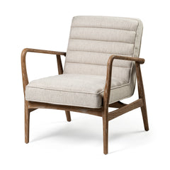 Ajax Cream/Brown Fabric Accent Chair - Ornate Home