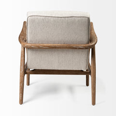 Ajax Cream/Brown Fabric Accent Chair - Ornate Home