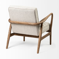 Ajax Cream/Brown Fabric Accent Chair - Ornate Home