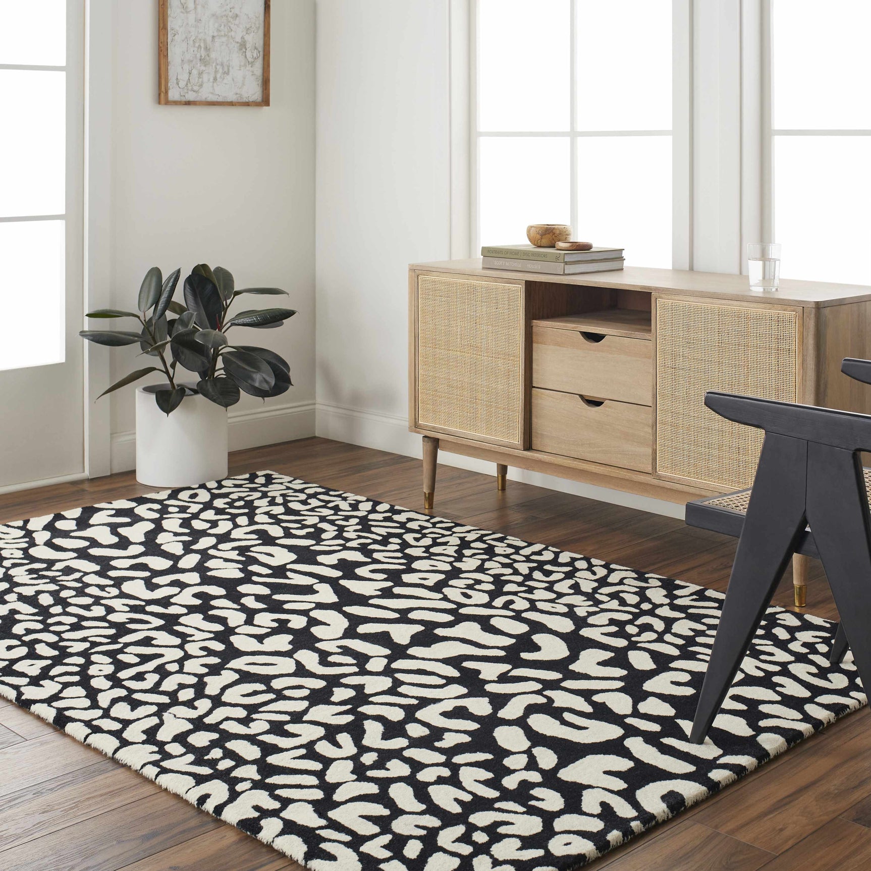 Akeem Leopard Print Area Rug - Clearance - Ornate Home