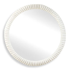 Akiko White Round Mirror - Ornate Home
