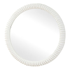 Akiko White Round Mirror - Ornate Home