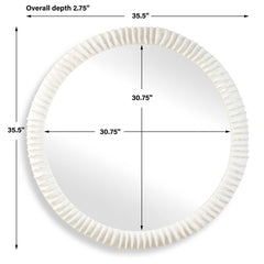 Akiko White Round Mirror - Ornate Home