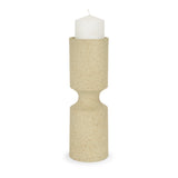 Akira Beige Large Textured Metal Pillar Candle Holder - Ornate Home