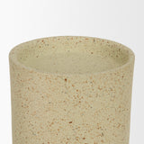 Akira Beige Large Textured Metal Pillar Candle Holder - Ornate Home