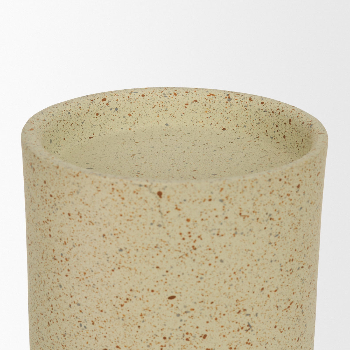 Akira Beige Large Textured Metal Pillar Candle Holder - Ornate Home