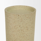 Akira Beige Large Textured Metal Pillar Candle Holder - Ornate Home