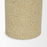 Akira Beige Large Textured Metal Pillar Candle Holder - Ornate Home