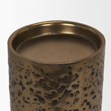 Akira Gold Large Hammered Metal Pillar Candle Holder
