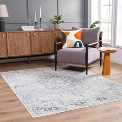 Akram Antrasit Flat Pile Washable Rug - Ornate Home