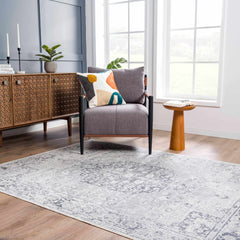 Akram Antrasit Flat Pile Washable Rug - Ornate Home