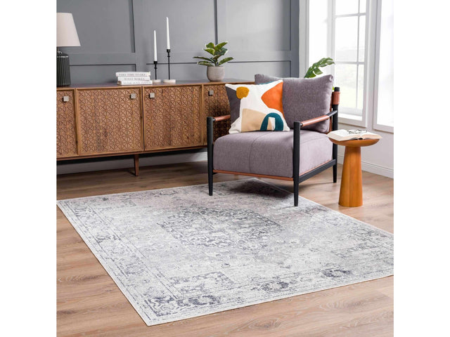 Akram Cream & Antrasit Washable Area Rug - Ornate Home