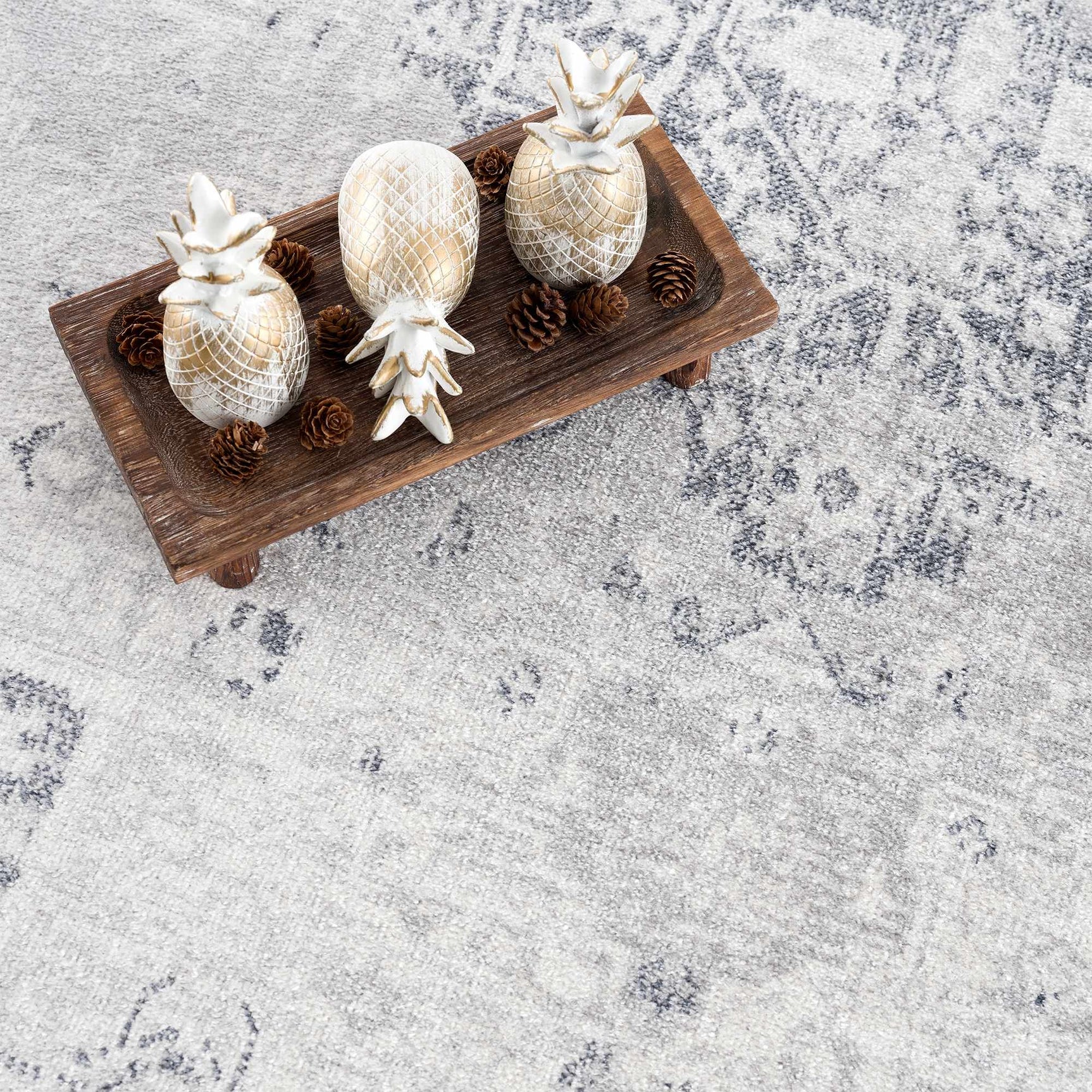 Akram Cream & Antrasit Washable Area Rug - Ornate Home