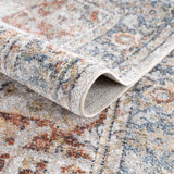 Akram Gray & Orange Washable Area Rug - Clearance - Ornate Home