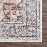 Akram Gray & Orange Washable Area Rug - Clearance - Ornate Home