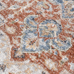 Akram Gray & Orange Washable Area Rug - Clearance - Ornate Home