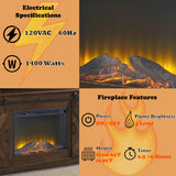 Aksel Walnut Entertainment Center w/Fireplace - Ornate Home