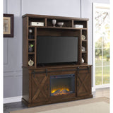 Aksel Walnut Entertainment Center w/Fireplace - Ornate Home