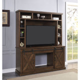 Aksel Walnut Entertainment Center w/Fireplace - Ornate Home