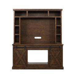 Aksel Walnut Entertainment Center w/Fireplace - Ornate Home