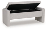 Akselman Gray Storage Bench (Online Special Price) - Ornate Home