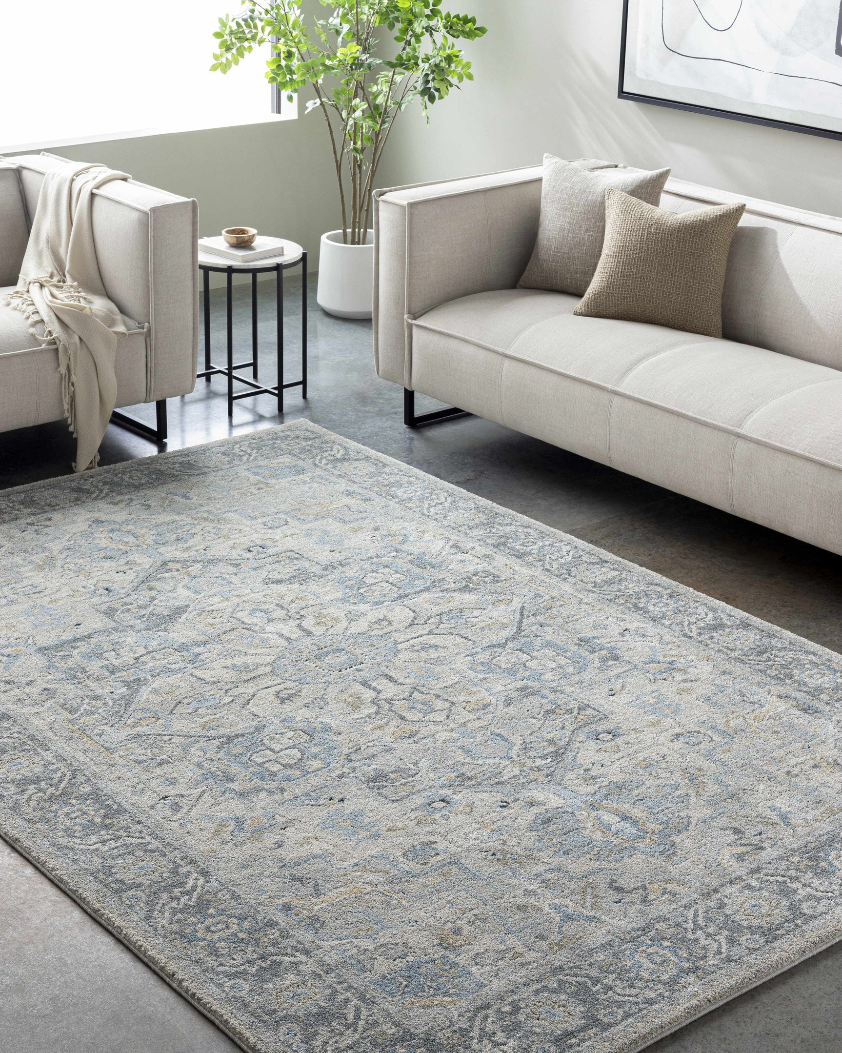 Akshay Light Gray Thick Luxe Area Rug - Ornate Home