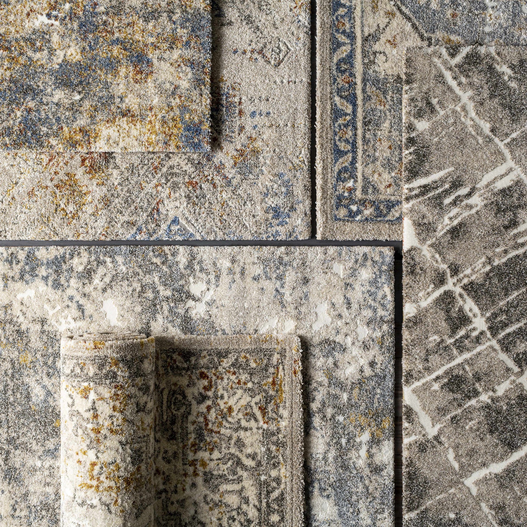 Alabaster Abstract Thick Luxe Rug - Ornate Home