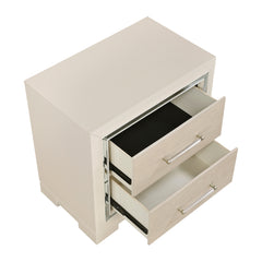 Alabaster Beige Nightstand - Ornate Home