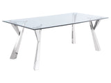 Alaia Chrome Rectangular Dining Room Table - Ornate Home