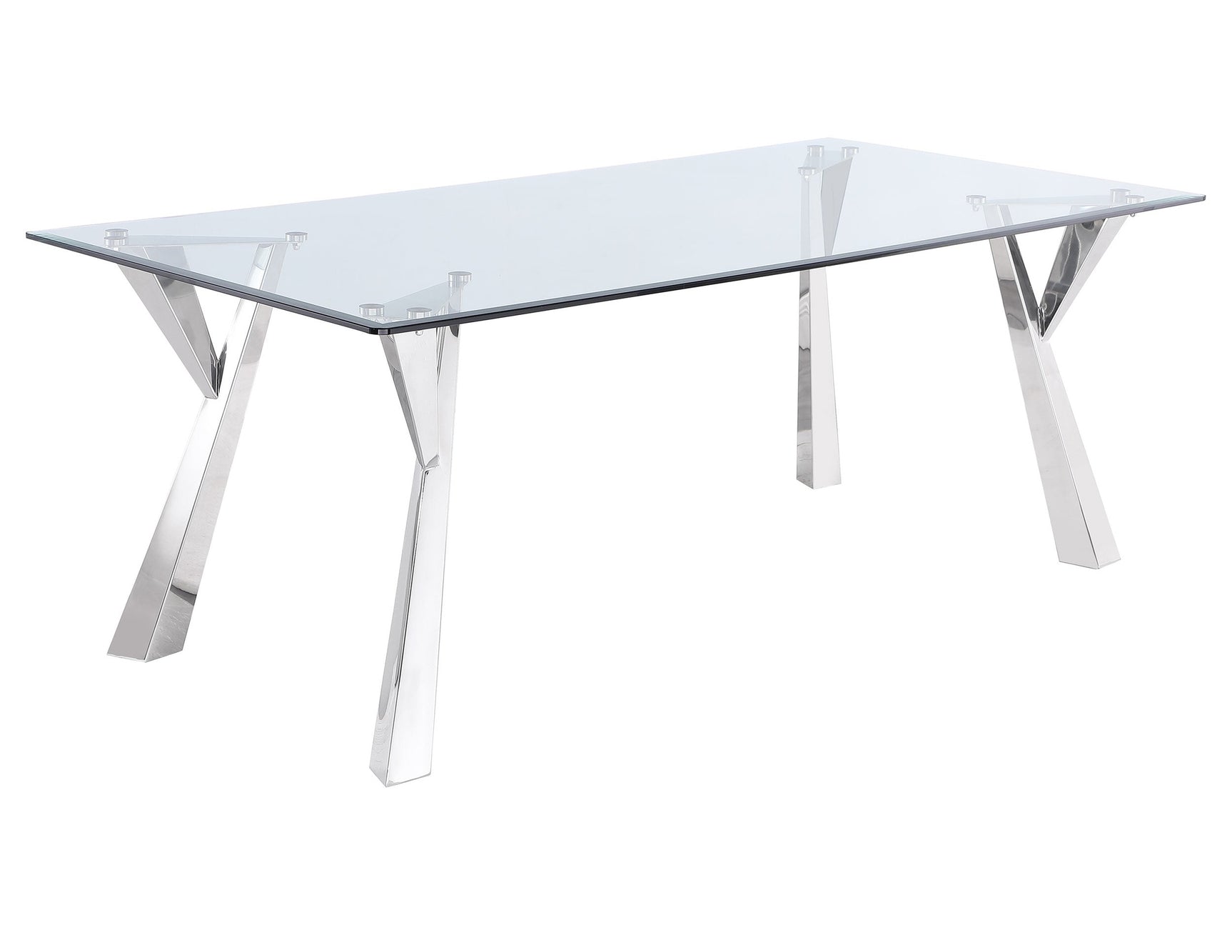 Alaia Chrome Rectangular Dining Room Table - Ornate Home
