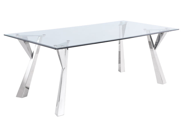 Alaia Chrome Rectangular Dining Room Table - Ornate Home