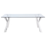 Alaia Chrome Rectangular Dining Room Table - Ornate Home