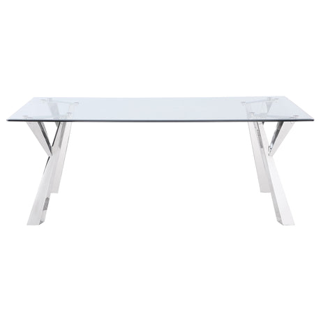 Alaia Chrome Rectangular Dining Room Table - Ornate Home