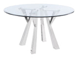 Alaia Chrome Round Dining Room Table - Ornate Home