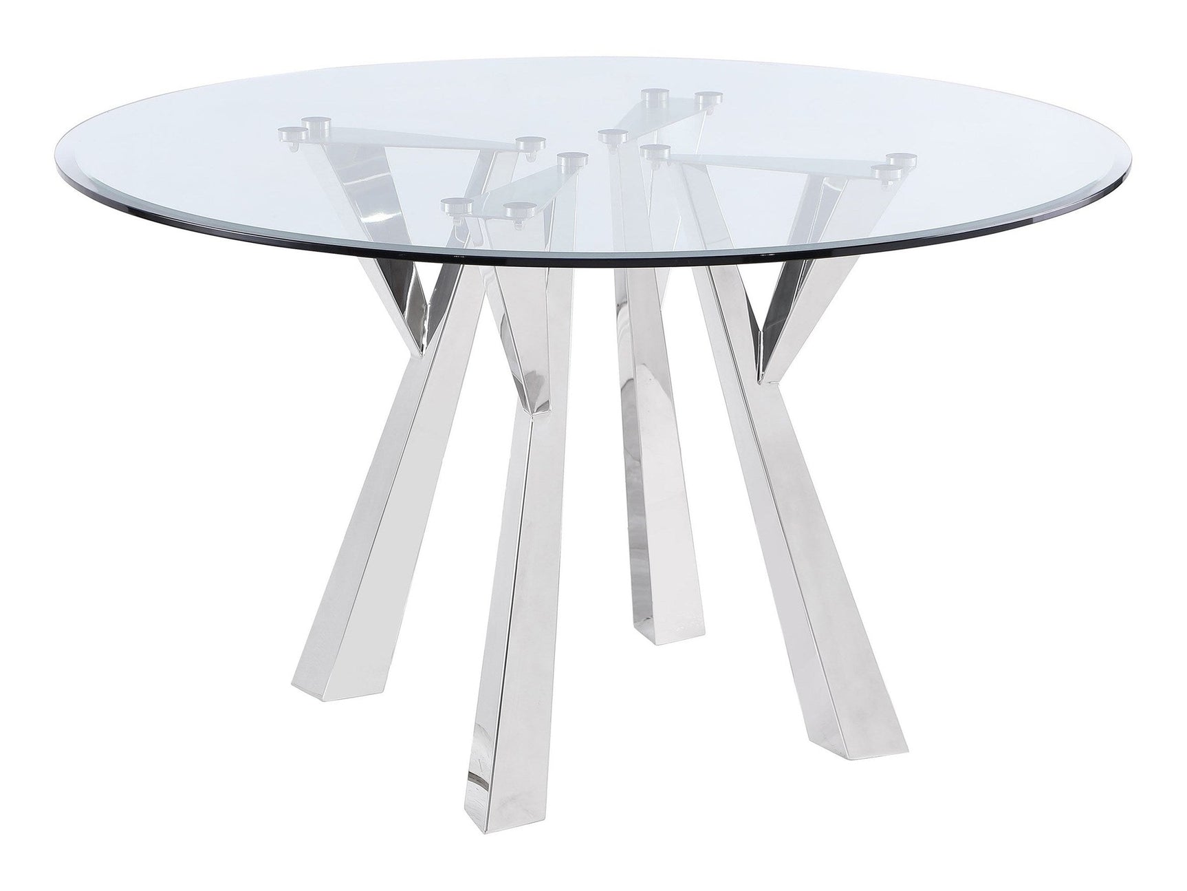 Alaia Chrome Round Dining Room Table - Ornate Home