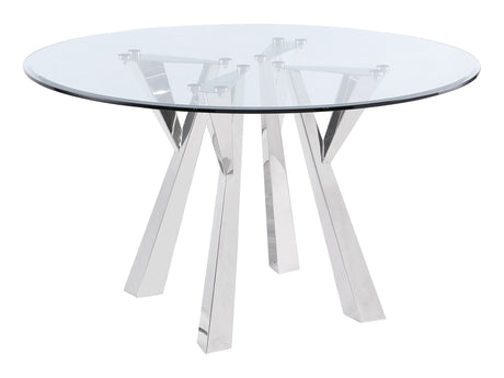 Alaia Chrome Round Dining Room Table - Ornate Home