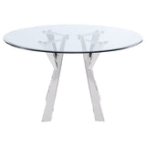 Alaia Chrome Round Dining Room Table - Ornate Home