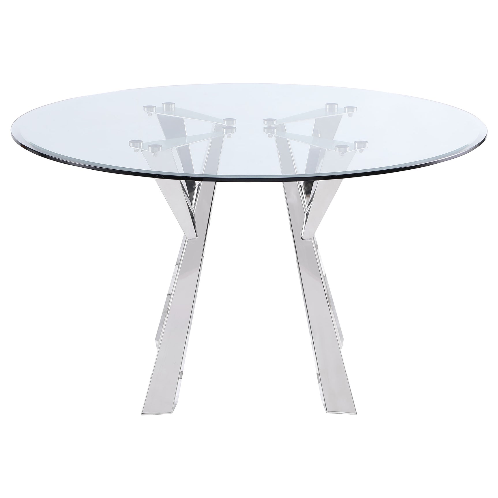 Alaia Chrome Round Dining Room Table - Ornate Home