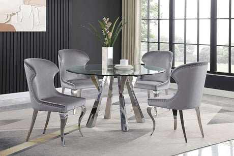 Alaia Chrome Round Dining Room Table - Ornate Home