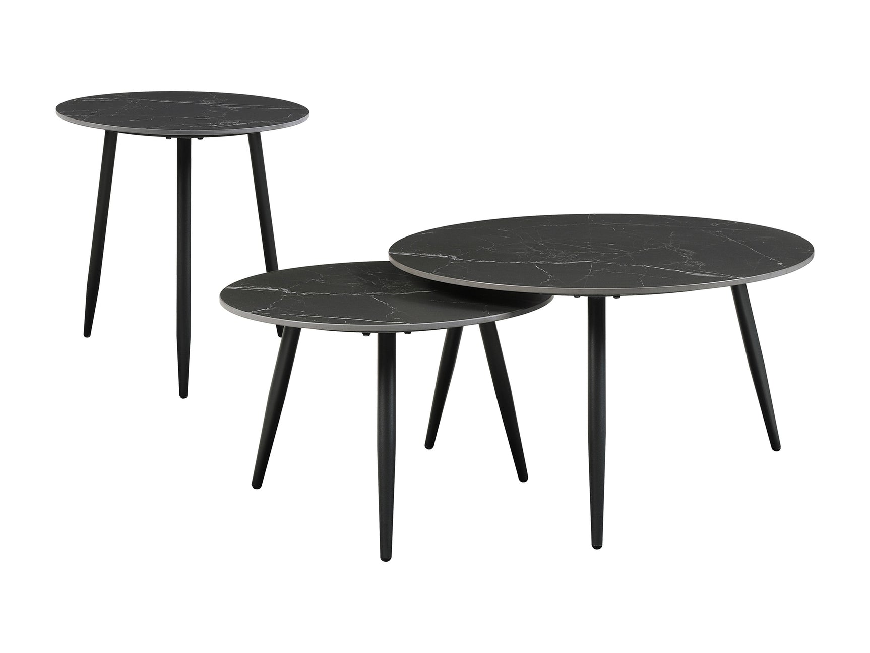 Alaina Black 3-Piece Pack Occasional Set - Ornate Home