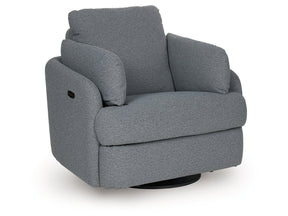 Alainmont Next-Gen Nuvella Salt and Pepper Swivel Power Recliner (Online Special Price) - Ornate Home