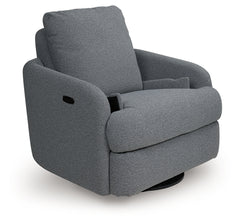 Alainmont Next-Gen Nuvella Salt and Pepper Swivel Power Recliner - Ornate Home